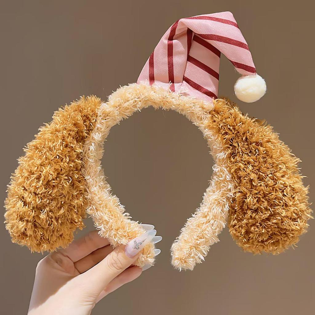Cute Cartoon Plush Headband & Hair Clip for Face Washing and Masks - Fun Hair Accessory for Kids & Women