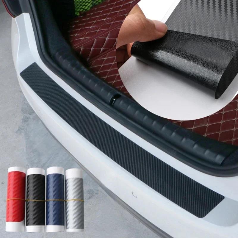 Universal Car Rear Bumper Protector Trunk Door Entry Guard Sill Protection 3D Sticker Carbon Fiber PVC Edge Protector Accessorie Interior Mirrors 6