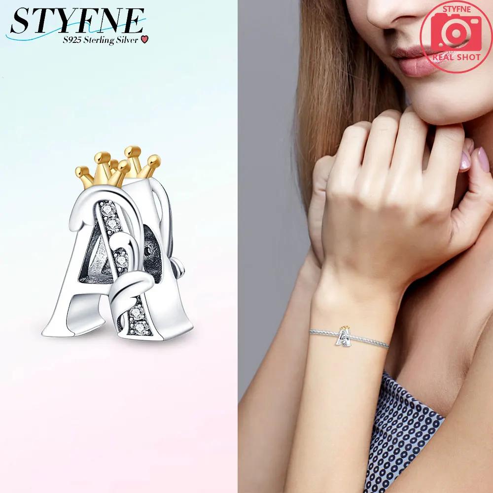 Charm Bead Charms Plata Originales Letter Collection Shining Bead Charms Ideal For Charm Bead Charms copper Bracelets Jewellery Making Womens Gift