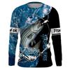 Spring and Autumn Round Neck 3D Printed Fishing Pattern Top Fashionable Casual Long Sleeved Men's T-shirts