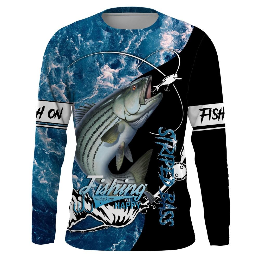 Spring and Autumn Round Neck 3D Printed Fishing Pattern Top Fashionable Casual Long Sleeved Men's T-shirts