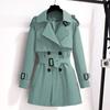 Short Trench Coat for Women, Mid-length British Style, Slim Spring and Autumn Casual Jacket