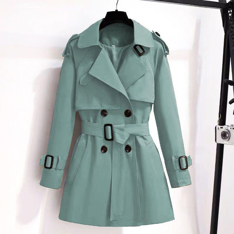 Short Trench Coat for Women, Mid-length British Style, Slim Spring and Autumn Casual Jacket