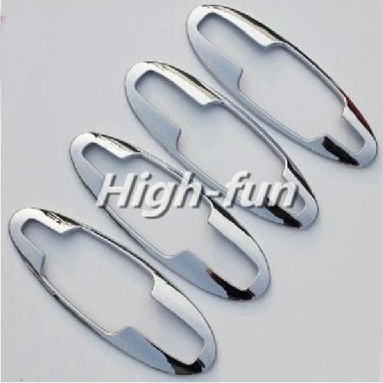 FUNDUOO Pro Hyundai Sonata 2002 2003 2004 2005 Nová chromovaná klika dveří auta + Nálepka s lemem krytu misky na pohár se dvěma