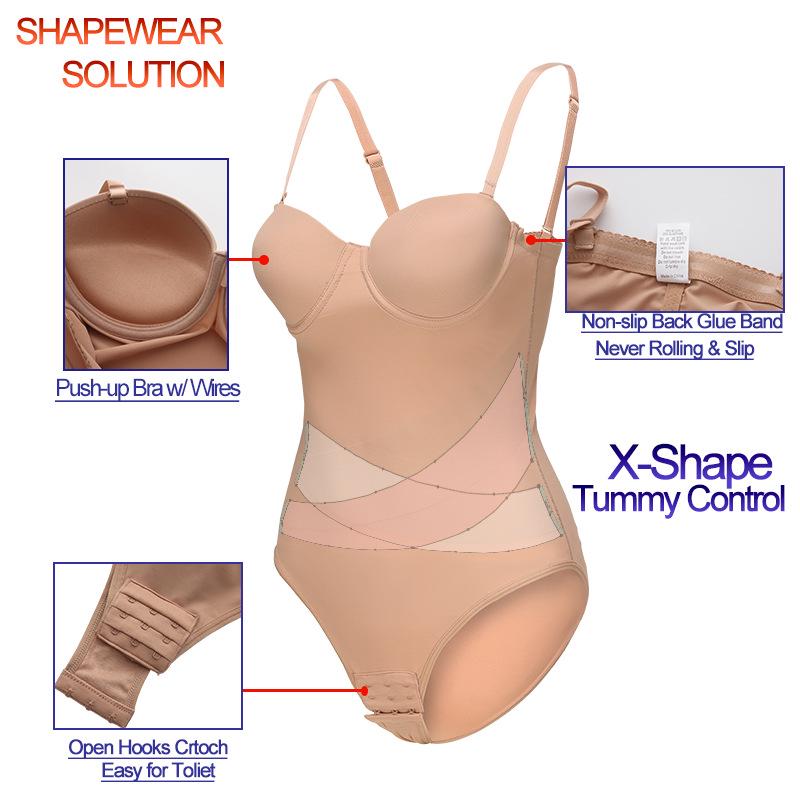 Plus Size Strapless Underwire Body Shaper: Seamless Waist & Abdomen Slimming Underwear for Special Occasion Dresses