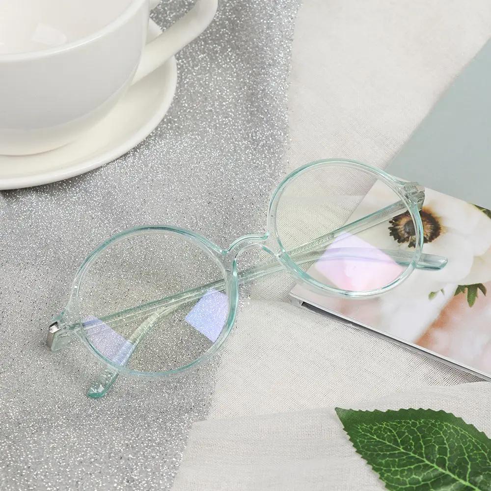 Vintage Round Anti Blue Light Glasses Clear Lens Fashion Plastic Frame Goggles Optical Men Women Eyeglass Frame Fake Eyewear
