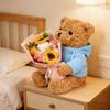 Wife and husband birthday soap flower popular for wedding wedding stuffed teddy message card wedding gift for couples present, bouquet, wives,