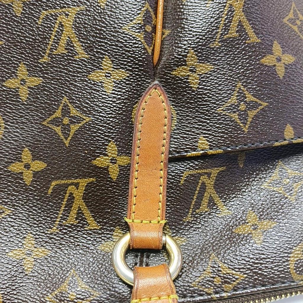 [Pre-Owned] Classic Monogram Canvas And Leather Trimmed Detail Tote Shoulder Bag - Fair #CGLY4B