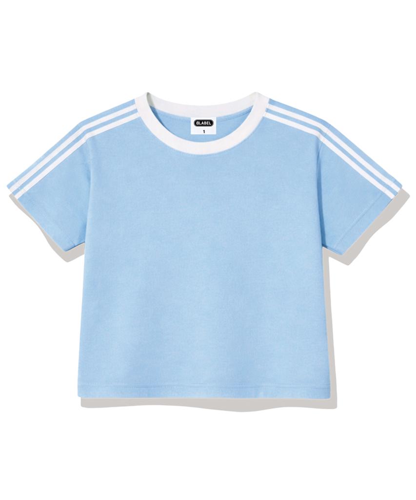 Beijiglabel Wesley Semi-Crop Track Short-Sleeved T-Shirt 6 Color [Blse_6001]