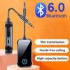 Bluetooth 6.0 Ses Verici ve Alıcı 2'si 1 Arada Kablosuz 3.5mm Aux Ses Adaptörü Bluetooth Verici TV Araba Kulaklıklar için
