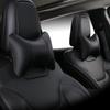Premium Full Leather Car Headrest and Neck Support Pillow