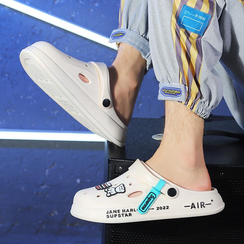 Děravé boty pánské letní nošení pár roztomilé domov domov domov vnitřní protiskluzové dírkované sandály taška hlava boty mužský student