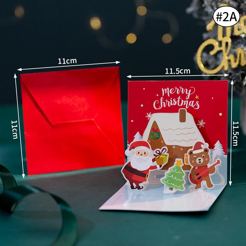 3D Christmas Tree Greeting Cards Desktop Decor Xmas Party Pop Up Card Postcard for Kids 2025 New Year Home Decoration Supplies