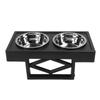 Elevated Dog Bowls Prevent Slip Height Adjustable Raised Dog Bowl Stand with 2 Stainless Steel Food