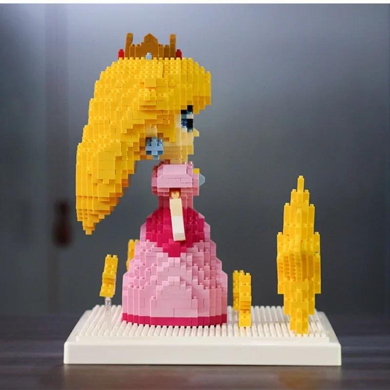 Peach Princess 1484 Stück Super Mikro Blöcke Stern Rosa Mädchen Mini DIY Bausteine Puzzle Bausteine Spielzeug für Kinder Geschenke