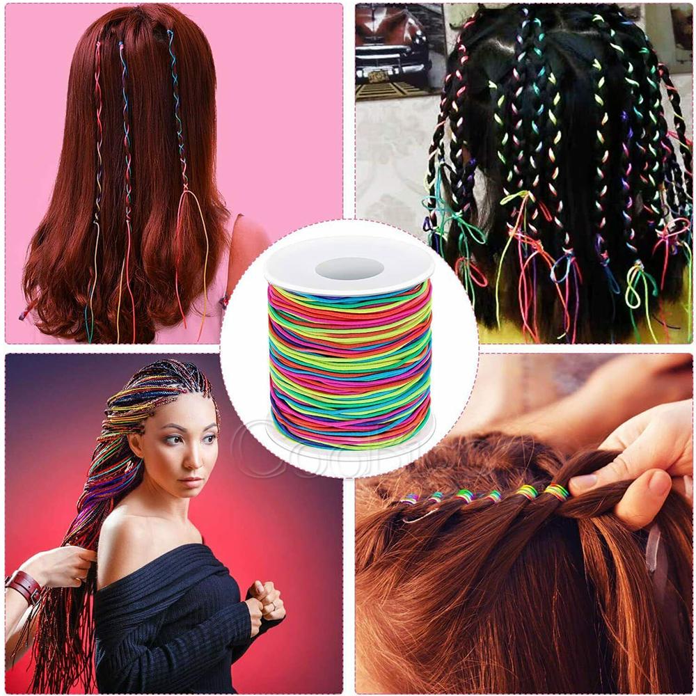100Meter Rainbow Elastic Rope Round Elastic Band Beading Bracelet String Rubber Cord Clothe Sewing Accessories 1mm 1.2mm 1.5mm