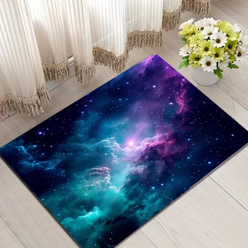 

1 шт. Коврик для пола с принтом «Звездное небо», Напольный коврик для улицы и помещений, Противоскользящий для прачечной, ванной комнаты, спальни, гостиной, Декор для дома 50x80cm