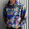 Autumn Winter Men's Hooded Long Sleeve Sportswear Fashion Harajuku Street Graffiti Printed Men's Hoodie Oversize Y2k Clothing