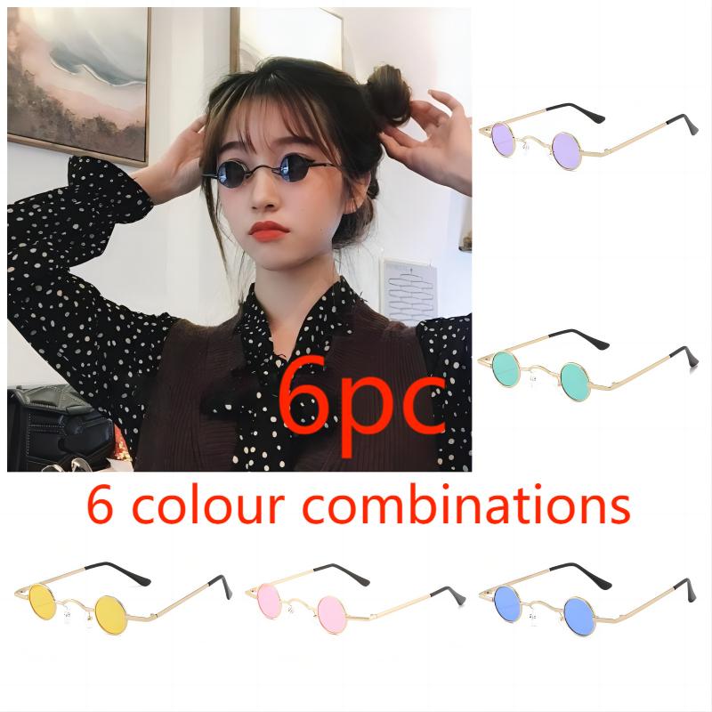 Round Punk Sunglasses With Extra Small Frames Funny Hip Hop Mini Glasses Party And Dance Accessories Women'S Trendy Streetwear
