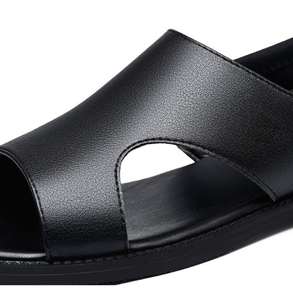 Pánské sandály letní ležérní měkká podrážka protiskluzová plážová obuv odolná proti opotřebení proti zápachu kožená letní chladící obuv