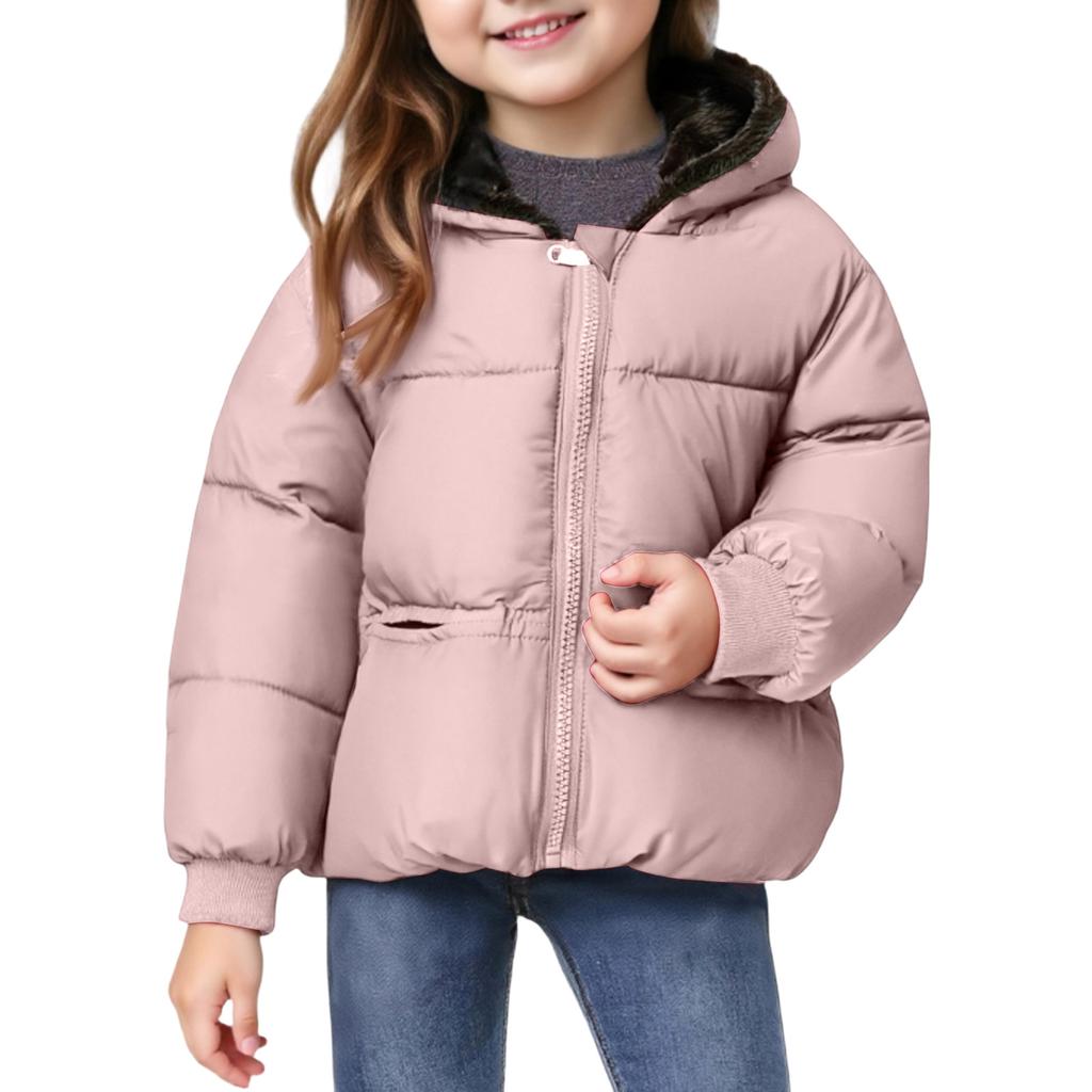 Kids' Pocket Coat - Solid Color Short Cotton Jacket