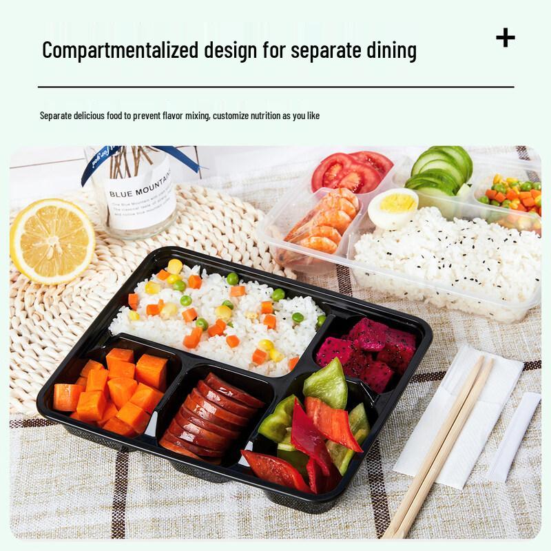 ZISIZ Five-Compartment Disposable Meal Box