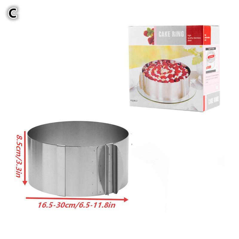 1Pcs Stainless Steel Telescopic Mousse Ring Circle Mold Rustproof Adjustable Mousse Cake Ring For Easy Release Baking Ring Tools