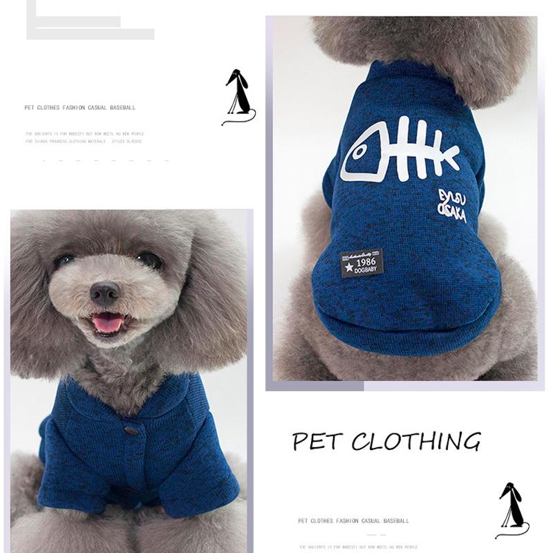 Fishbone Cat Clothes Winter Warm Pet Sweatshirt for Cats Dogs Puppy Clothing Ragdoll Sphynx Coat Chihuahua Poodle Jacket Apparel