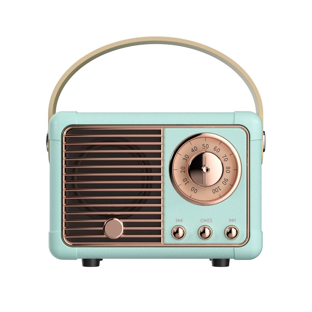 Haut-parleur stéréo Hifi rétro Bluetooth V5.0, Portable, sans fil, Vintage, en plastique, 3W, gamme complète, 50hz-20khz, lecteur de musique