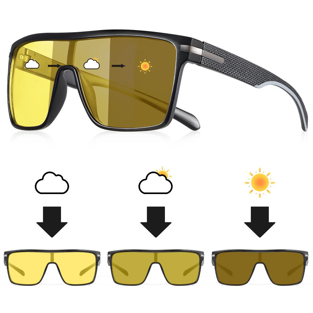 Men Photochromic Sunglasses Women Oversized Sun Glasses Male Night Vision Driving Goggles Uv400