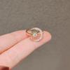 Luxury Synthetic Zirconia Sun Moon Open Ring, Adjustable Simple Fashion Index Finger Ring for Women