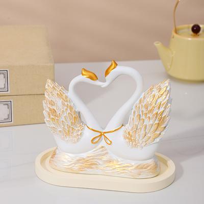 Lebădă din rășină, Statuetă lebădă din rășină, Statuetă lebădă cuplu, Colecție bijuterii lebădă, Decorațiune de birou pentru casă, salon de nuntă de hârtie