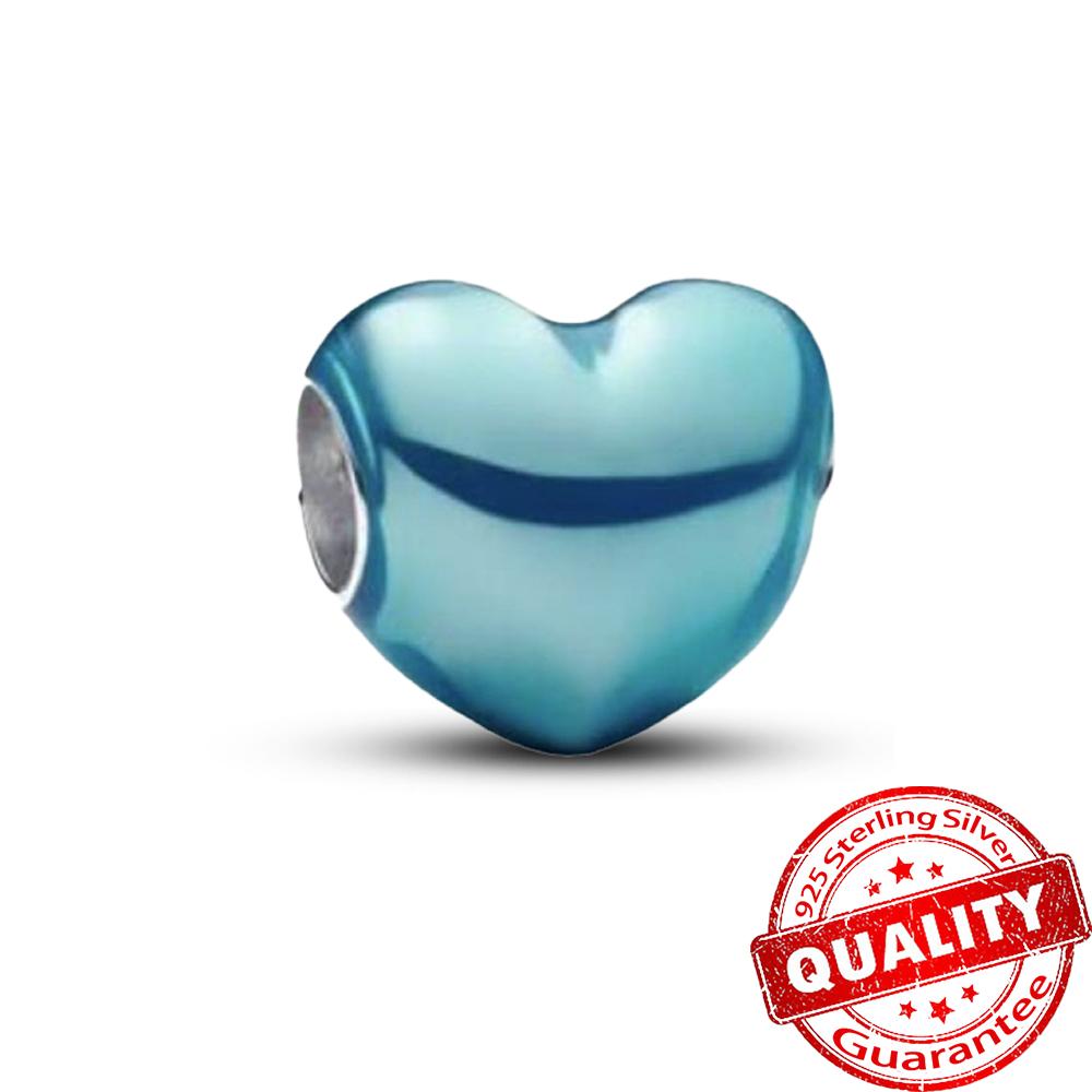 Dazzling Copper Metal Colorful Series Heart Charm Fit Original Bracelet Diy Jewelry Accessories Heart Beads