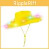 Breathable Cowboy Hat With Bright Led Trim And Large Brim For Activities Outdoor