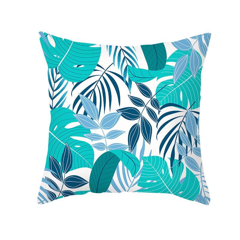 Peach Skin Printed Pillowcase Small Fresh Nordic Green Plant Sofa Cushion Cushion Cover Home Supplies