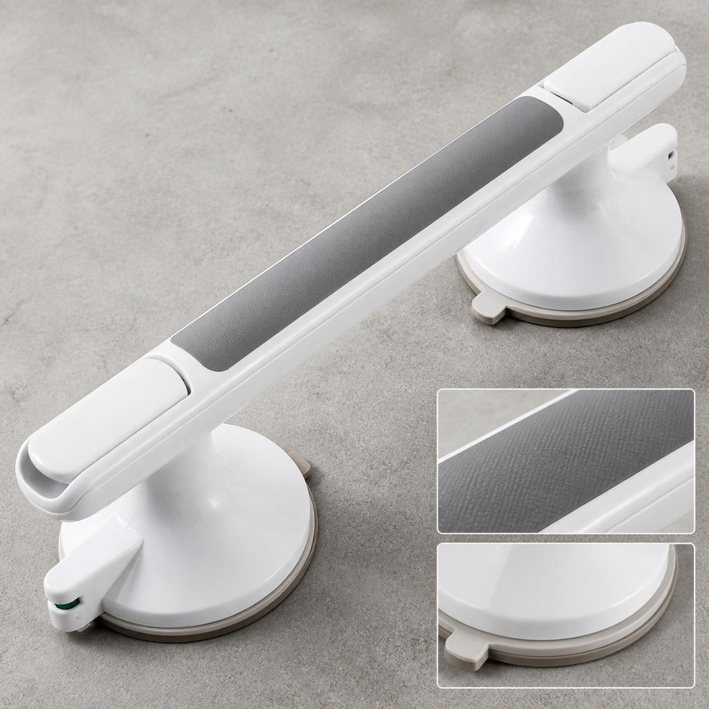 2 Pieces Suction Grab Bar Removable with Cup for Elderly