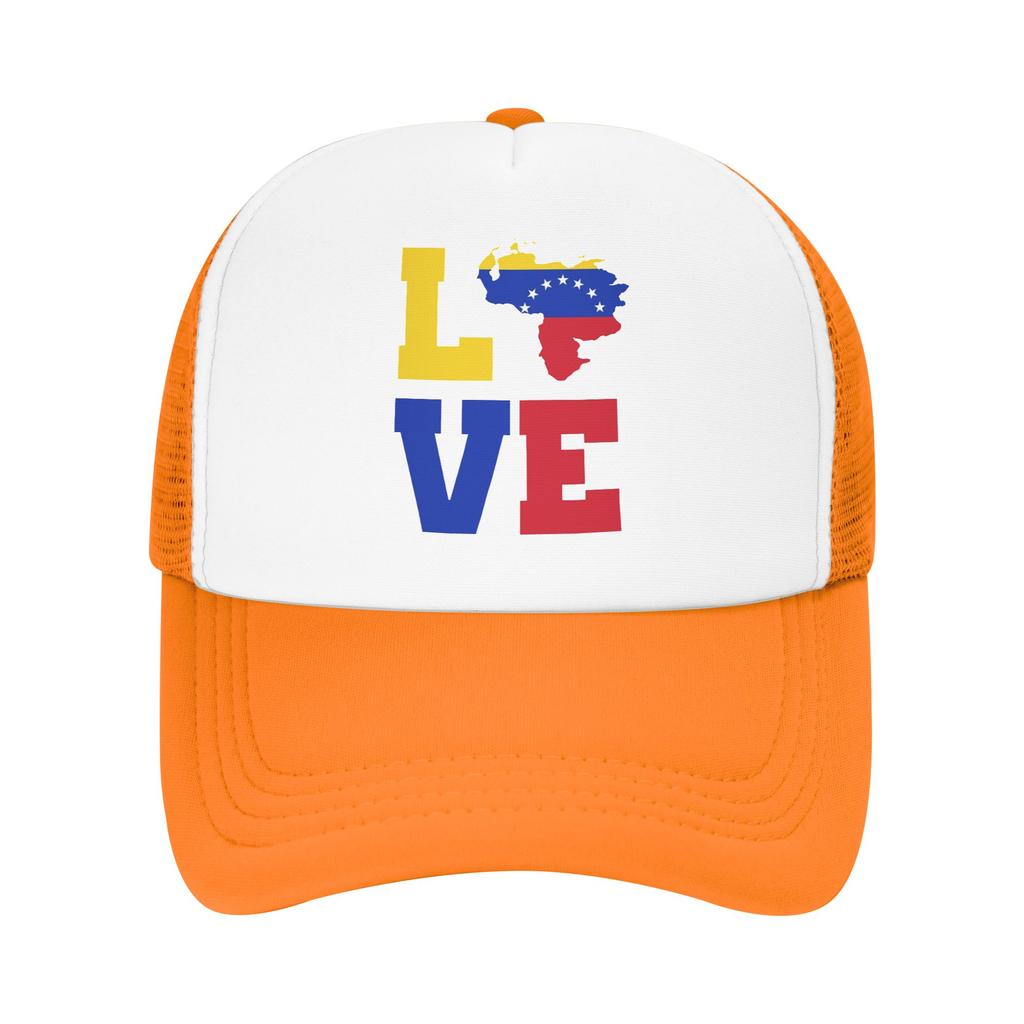 Love Venezuela Map Flag Trucker Hats Adult Venezuelan Hats Trucker Worker Cap Sun Caps Snapback Caps Mesh Baseball Caps Summer