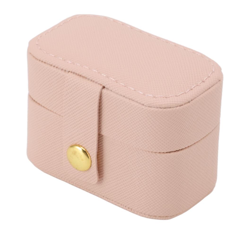 Mini Ring Storage Box PU Leather Small Jewelry Box Organizer Small Travel Earring Case Pink