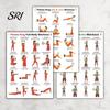 Pilates Strength Training 3Pcs Circle Exercise Chart 10x8 Inch Frameless Poster Circulation Improvement Workout Schedule for Beginners Elderly