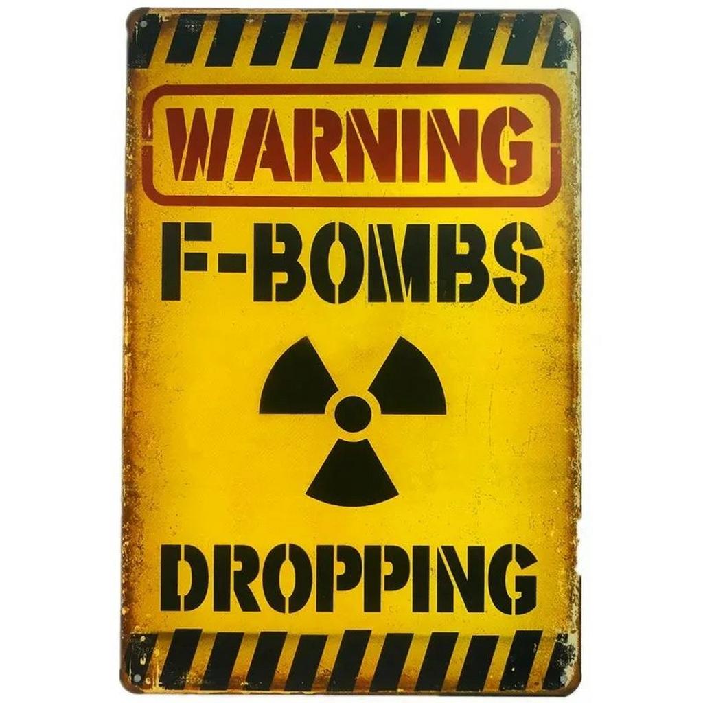 Warning Beware Metal Tin Signs Plaque Wall Decoration Vintage Art Posters Iron Painting for Man Cave Home Cafe Garden Club Bar