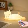 Flach liegende Katzenlampe Lustige Geschenke, 16 Farben+5 Dimmstufen+Silikon Zufällige Sachen, Touch+Fernbedienung+Wiederaufladbares Nachtlicht, Einzigartige Coole Lampe, Niedliche Seltsame Sachen,