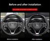 3D Logo Carbon Fiber Leather Car Steering Wheel Covers For Honda Civic Fit Jazz Accord Pilot CRV Odyssey Passport City Shuttle