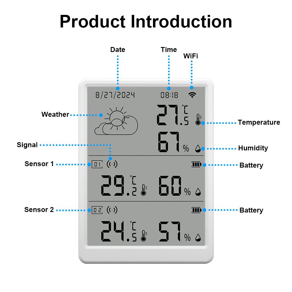Tuya WIFI Digital LCD Thermometer Hygrometer Practical ABS Material Temperature Humidity Meter