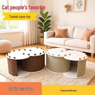 Four Seasons Semi-Enclosed Double Layer Felt Cat House & Tunnel