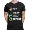 Funny Eat Sleep Dandys World  T-Shirt for Men Round Collar Pure Cotton T Shirts Spruki Short Sleeve Tees Adult Tops