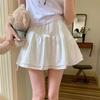 Women Summer White High Waist Ruffle Tiered A Line Mini Skirt