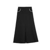 French Design High-Waisted Split Midi Skirt Casual Long Skirt Women Skirts Black ER48695