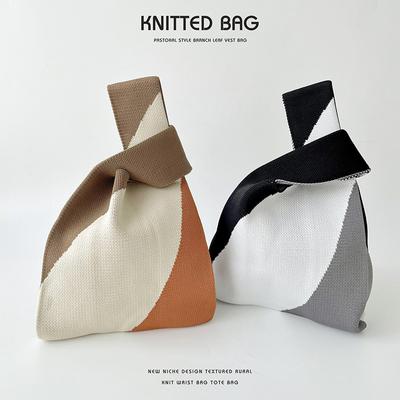 Taška Niche Design Jednoduché farebné pletenie Kabelka cez rameno Kabelka do ruky Veľkokapacitná Tote Bag