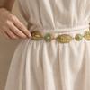 Feather Motif Waist Chain Radiating Circle Medallion Adjustable Clothing Accessory for