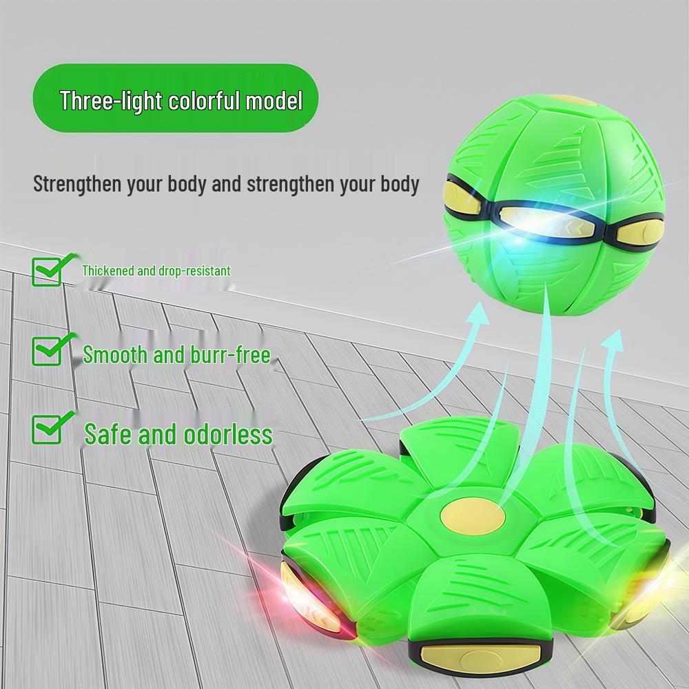 Glowing Flying Saucer Step-On Deformation Bouncy Ball - Interactive Parent-Child Toy